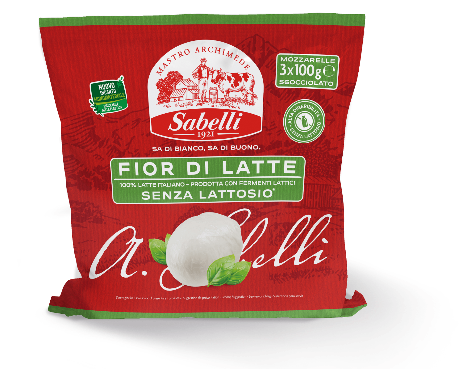 Mozzarella senza lattosio 3x