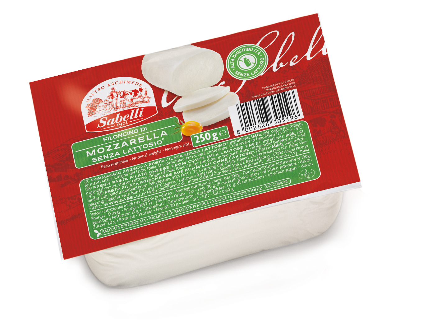Mozzarella Filoncino senza lattosio